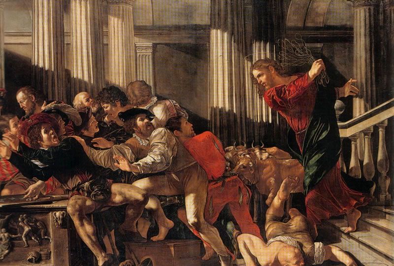 Cecco del Caravaggio - Cacciata dei mercanti dal Tempio