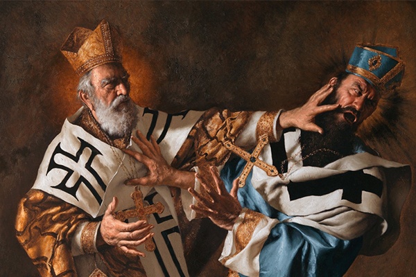 Giovanni Gasparro - S. Nicola di Bari schiaffeggia l'eresiarca Ario