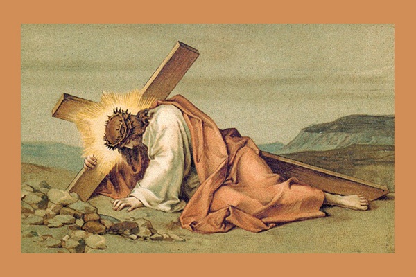 Gesù cade sotto la Croce