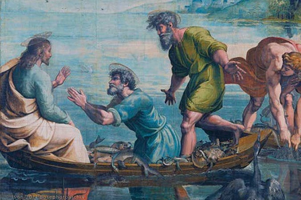S.Pietro si getta alle ginocchia di Gesù