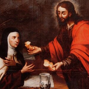 S. Teresa di Gesù riceve l'Eucarestia da Gesù
