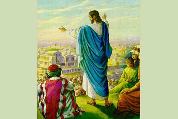 Gesù indica Gerusalemme