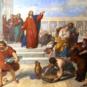Gesu scaccia i mercanti dal tempio