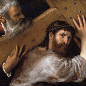 Il Cireneo aiuta Gesù a portare la Croce
