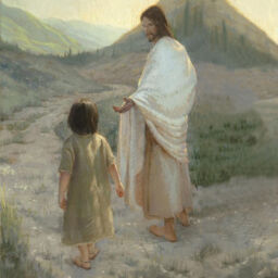 Gesù tende la mano ad un bambino